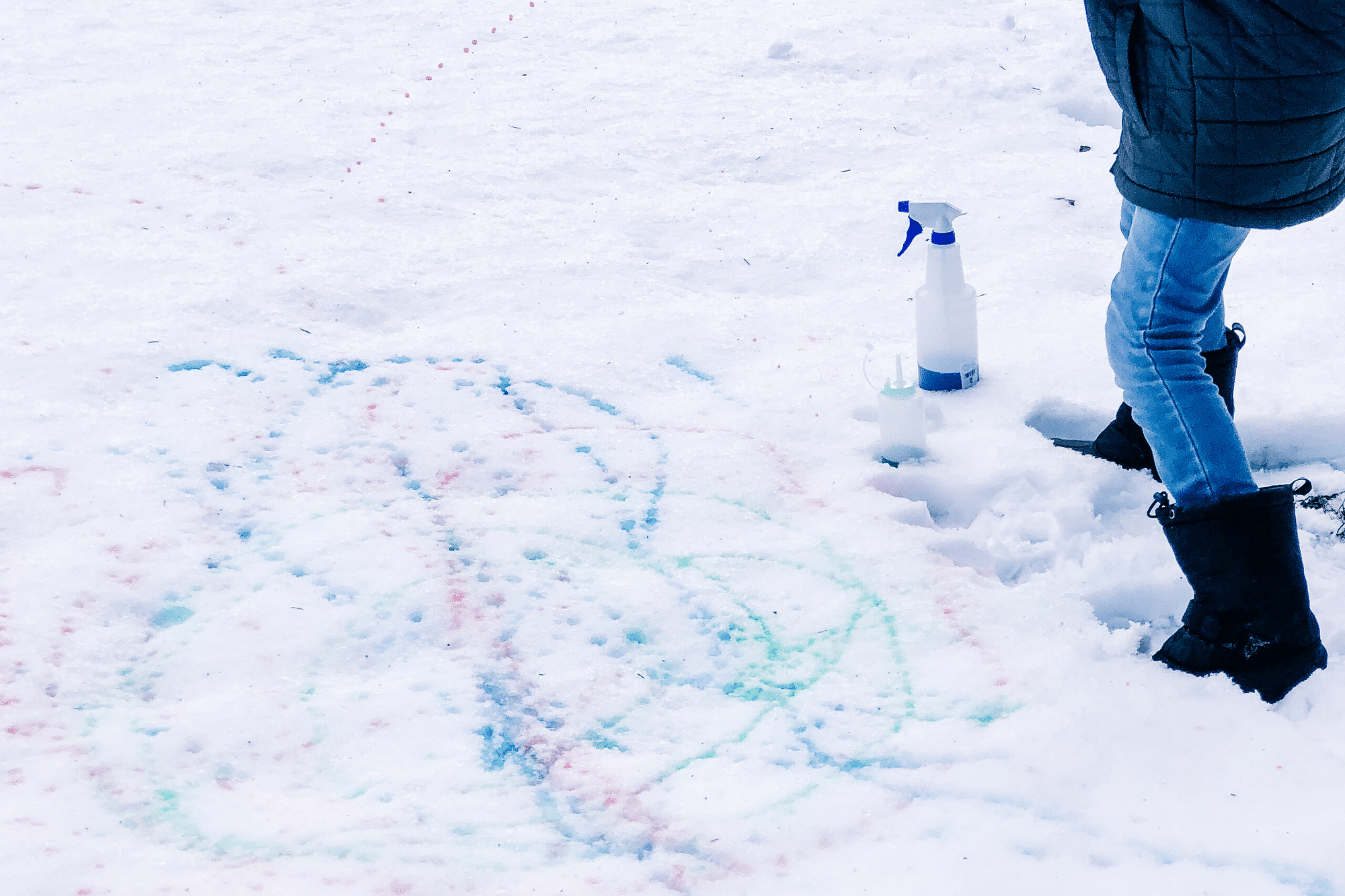 paint the snow winter activity for kids