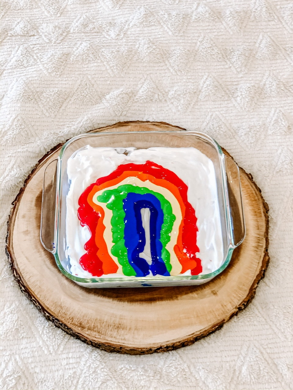 rainbow shaving cream art