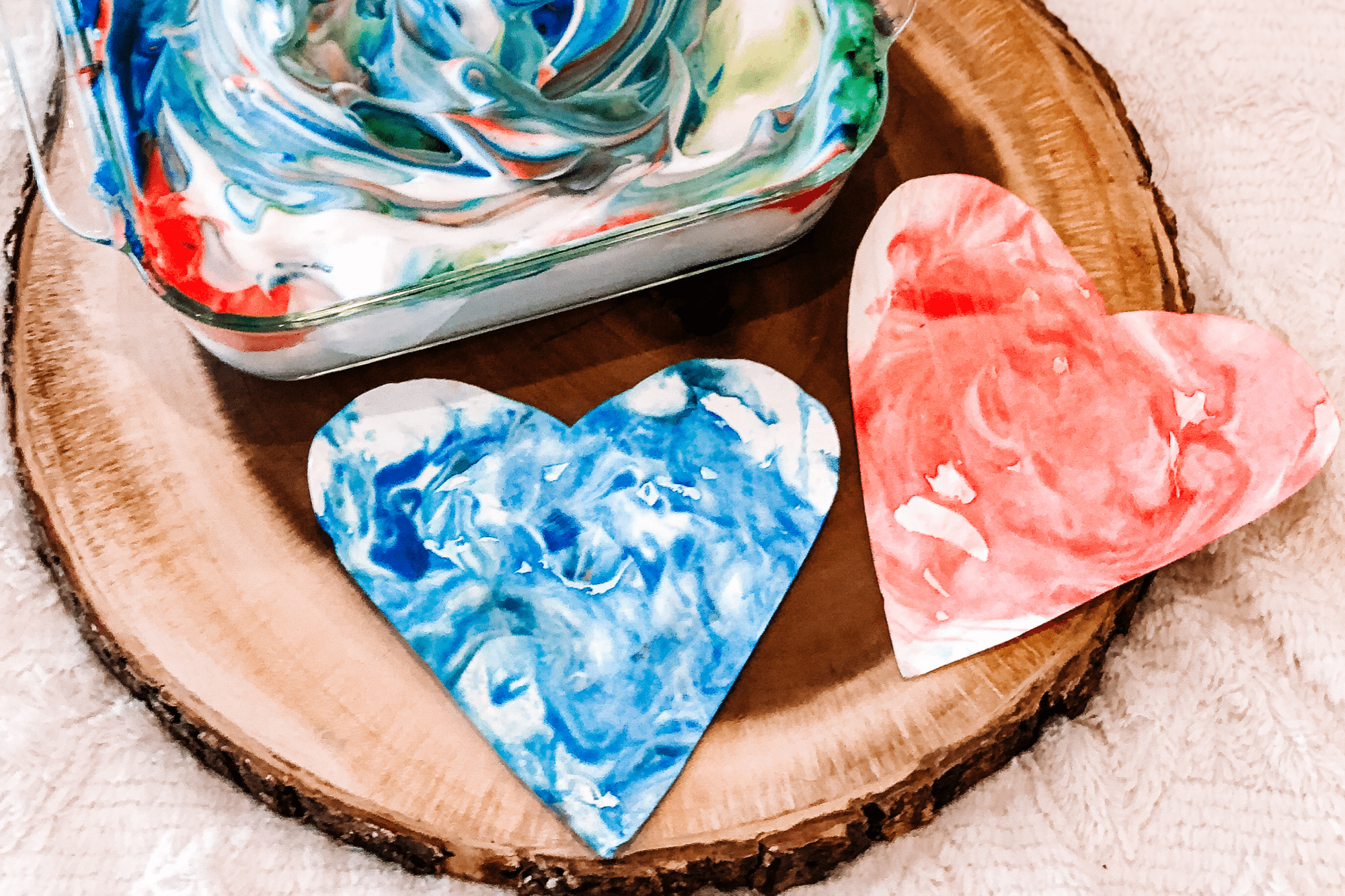 heart marbled art painting