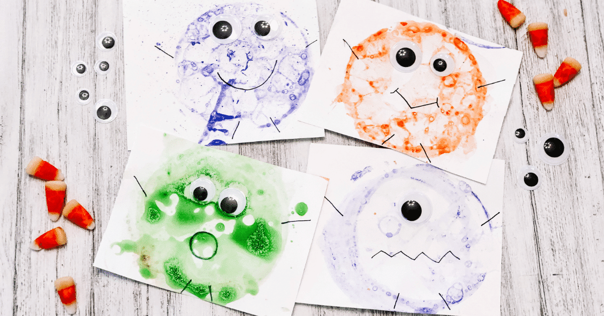 bubble monster art activity for kids