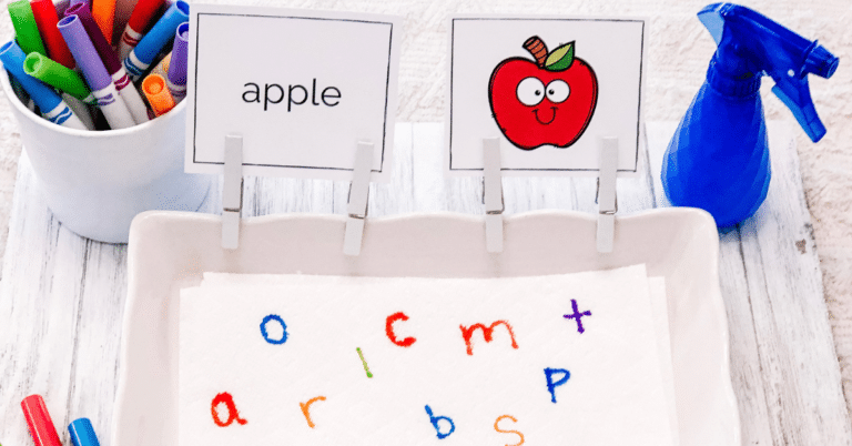 fall themed spelling game for kids