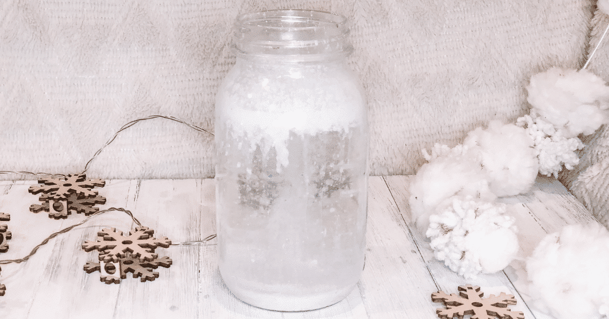 snowstorm in a jar science experiment for kids featured image
